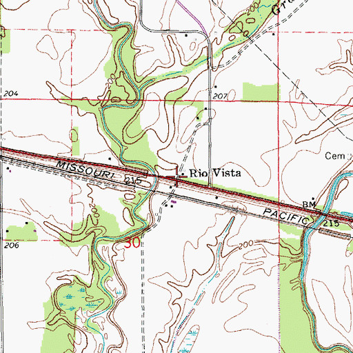 Topographic Map of Rio Vista, AR