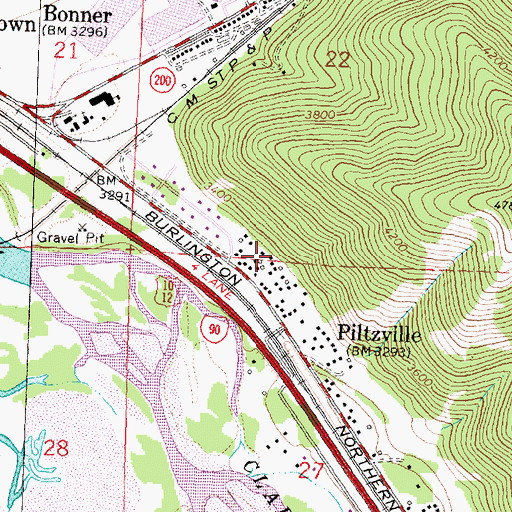 Topographic Map of 13N18W22CACD02 Well, MT
