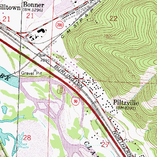 Topographic Map of 13N18W22CDCC03 Well, MT