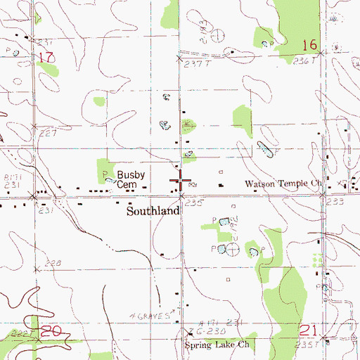 Topographic Map of Rollingwall School, AR