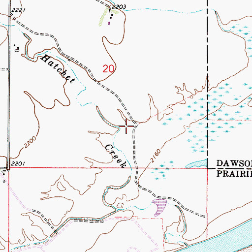 Topographic Map of 13N53E20DCA_01 Well, MT