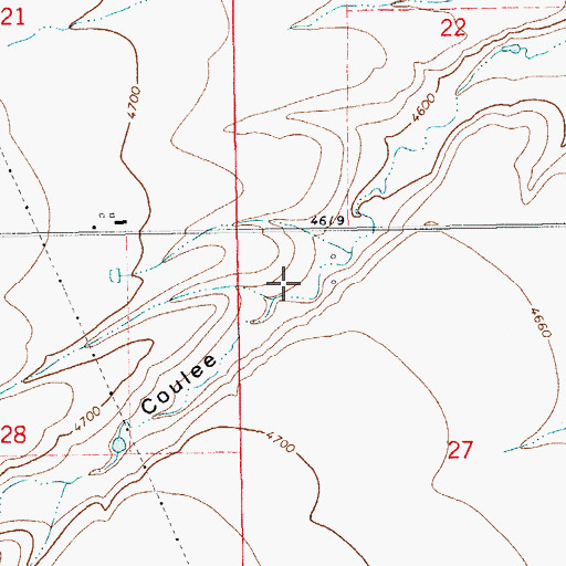 Topographic Map of 13N14E27BB__01 Well, MT