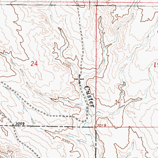 Topographic Map of 13N46E24DA__01 Well, MT