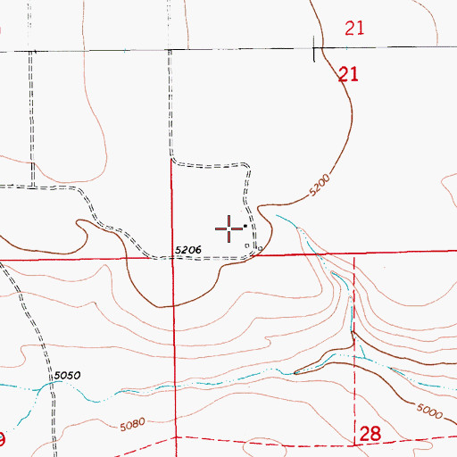 Topographic Map of 13N13E21CC__01 Well, MT