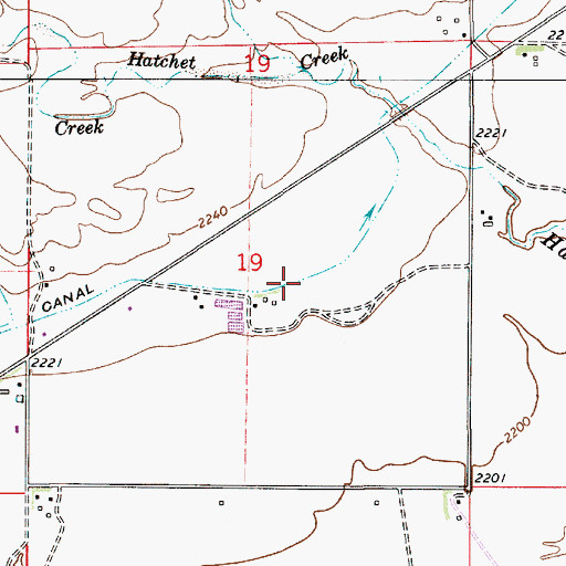 Topographic Map of 13N53E19DBA_01 Well, MT
