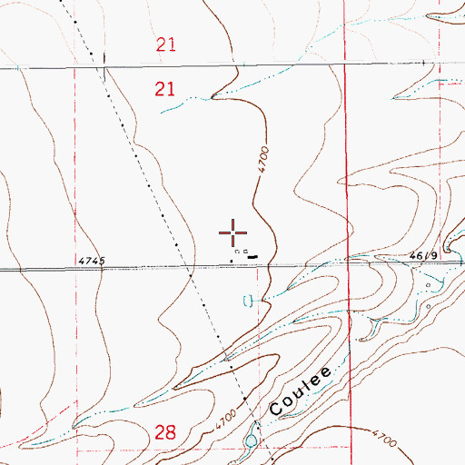 Topographic Map of 13N14E21DC__01 Well, MT
