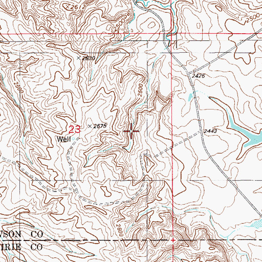 Topographic Map of 13N55E23ADC_01 Well, MT