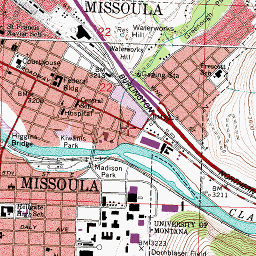 Topographic Map of 13N19W22DB__01 Well, MT