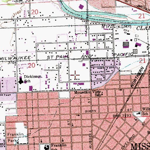 Topographic Map of 13N19W20DA__01 Well, MT