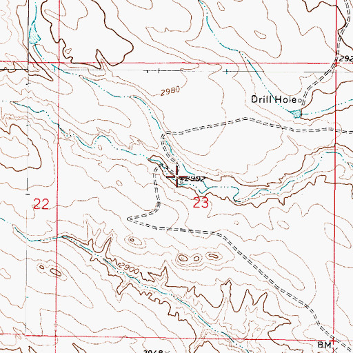 Topographic Map of 13N47E23BDDA01 Well, MT