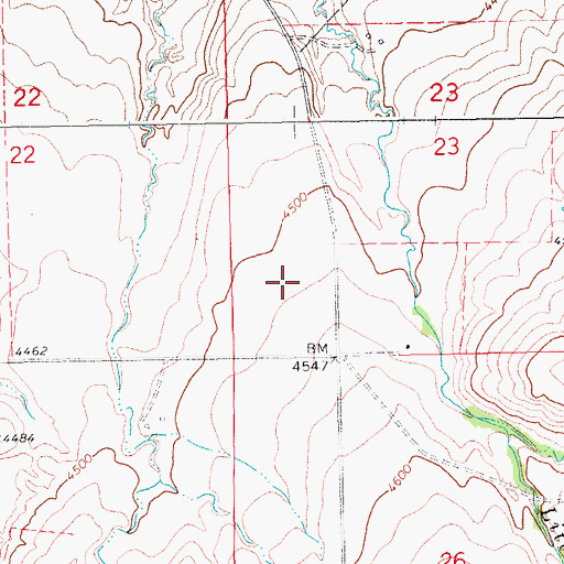 Topographic Map of 13N16E23CC__01 Well, MT