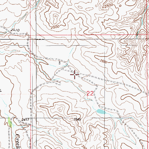 Topographic Map of 13N55E22BD__01 Well, MT