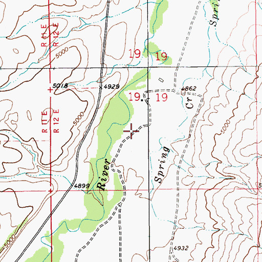 Topographic Map of 13N12E19CA__01 Well, MT