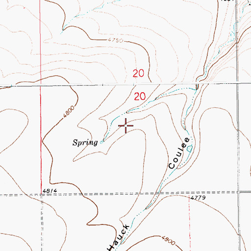 Topographic Map of 13N14E20CA__01 Spring, MT