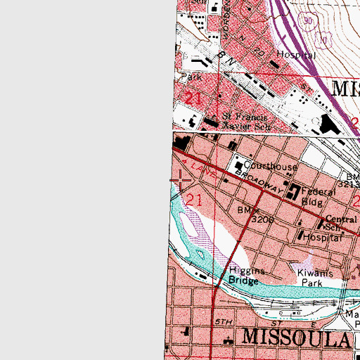 Topographic Map of 13N19W21AD__01 Well, MT