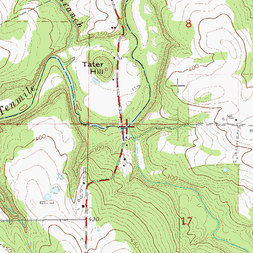 Topographic Map of Stevens Creek, AR