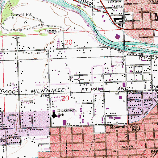 Topographic Map of 13N19W20AC__01 Well, MT