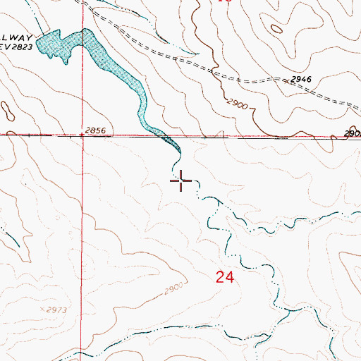 Topographic Map of 13N45E24BACB01 Well, MT