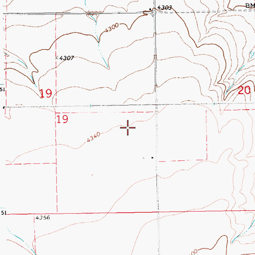 Topographic Map of 13N16E19DA__01 Well, MT