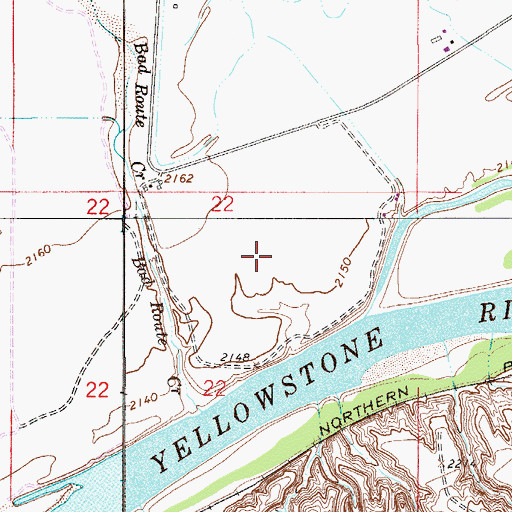 Topographic Map of 13N53E22ABC_01 Well, MT