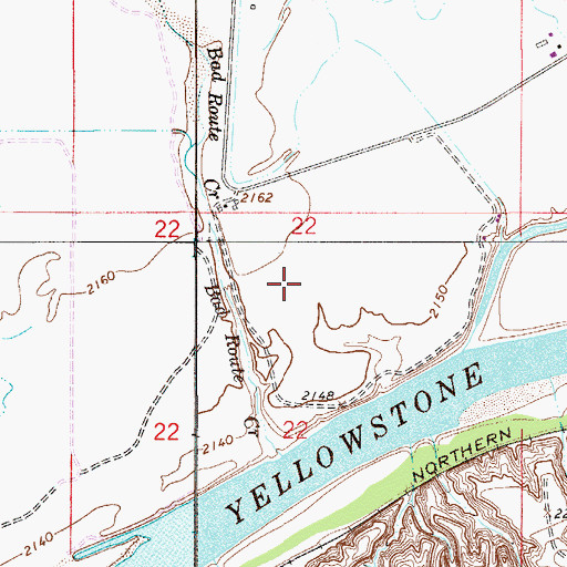 Topographic Map of 13N53E22AAB_01 Well, MT