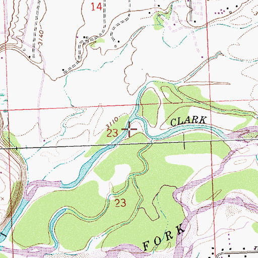 Topographic Map of 13N20W23AB__01 Well, MT