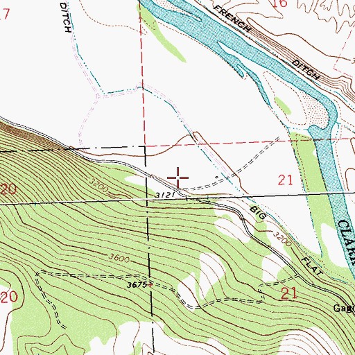Topographic Map of 13N20W21BB__01 Well, MT