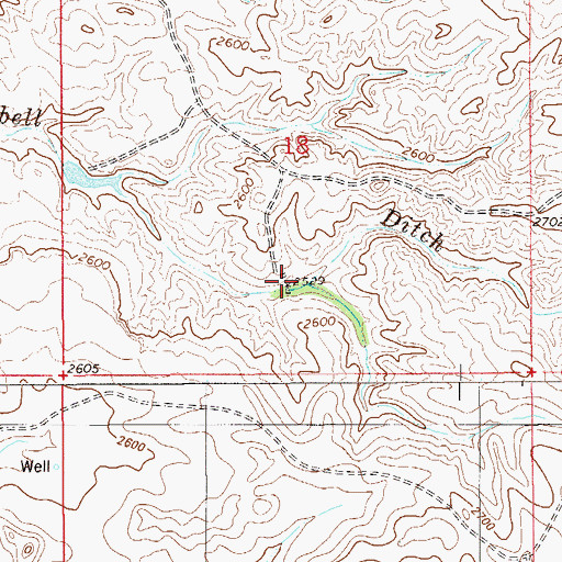 Topographic Map of 13N57E18CDAA01 Well, MT