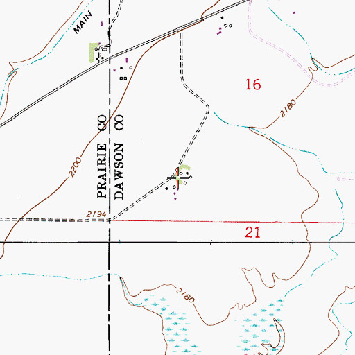 Topographic Map of 13N53E16CDBC01 Well, MT