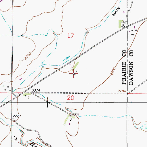 Topographic Map of 13N53E17DCBC01 Well, MT