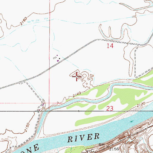 Topographic Map of 13N53E14CDB_01 Well, MT