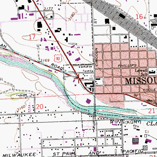 Topographic Map of 13N19W17DD__01 Well, MT