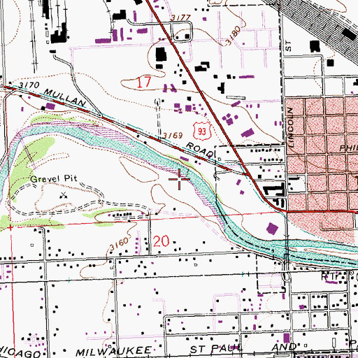 Topographic Map of 13N19W17DC__01 Well, MT
