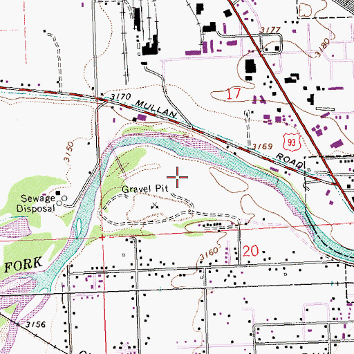 Topographic Map of 13N19W20CABD01 Well, MT