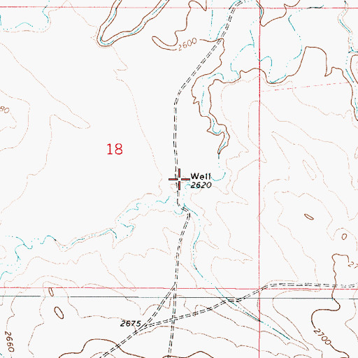 Topographic Map of 13N49E18DBAD01 Well, MT