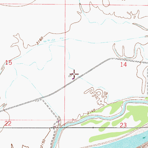 Topographic Map of 13N53E14CBBD01 Well, MT
