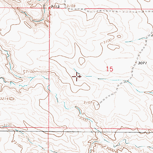 Topographic Map of 13N47E15CABC01 Well, MT