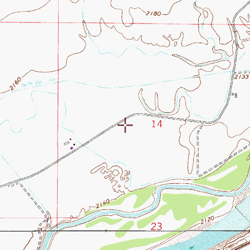 Topographic Map of 13N53E14BDC_01 Well, MT