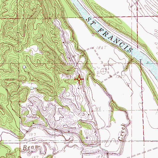 Topographic Map of Jeffersonville School (historical), AR