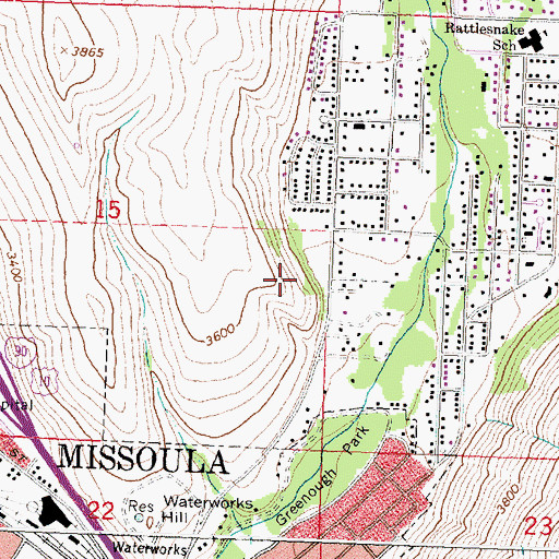 Topographic Map of 13N19W15DA__01 Well, MT