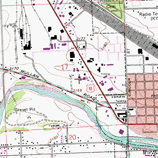 Topographic Map of 13N19W17DB__01 Well, MT