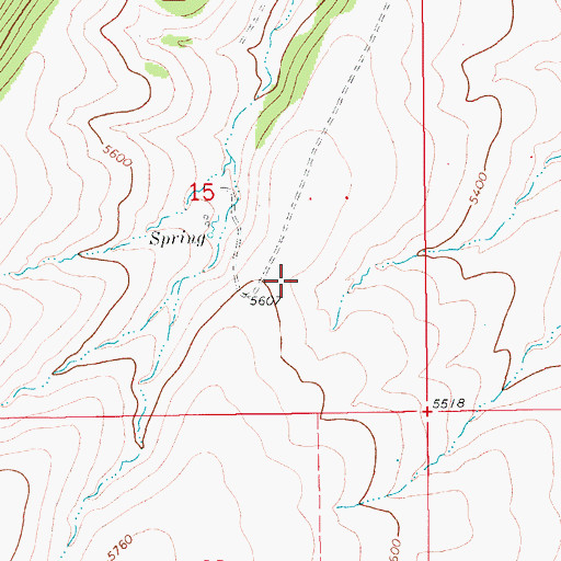 Topographic Map of 13N12E15DB__01 Spring, MT