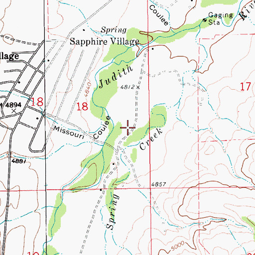 Topographic Map of 13N12E18DA__01 Spring, MT