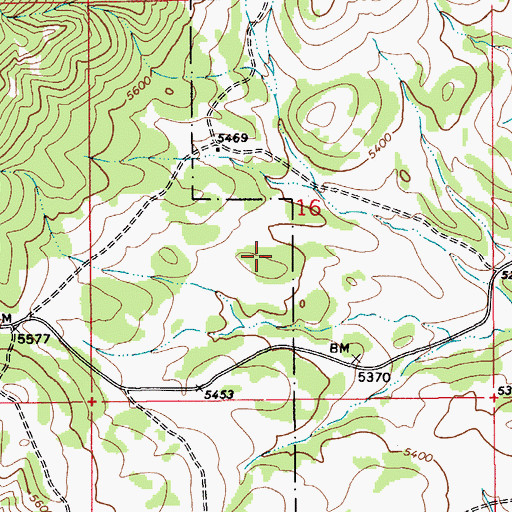 Topographic Map of 13N11E16CA__02 Well, MT