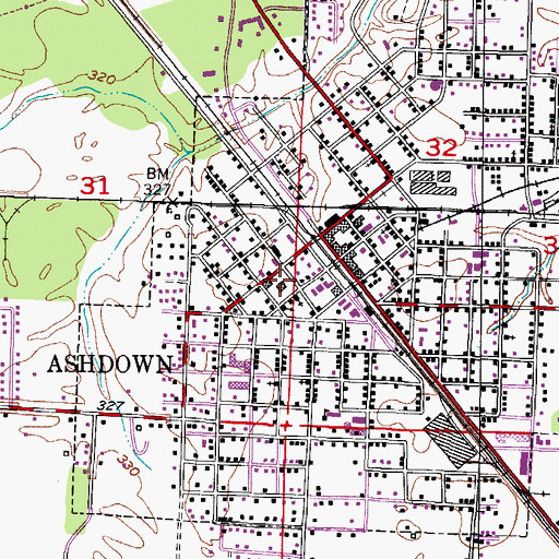 Topographic Map of Little River County Courthouse, AR