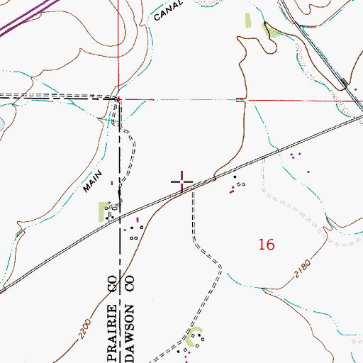 Topographic Map of 13N53E16BDB_01 Well, MT