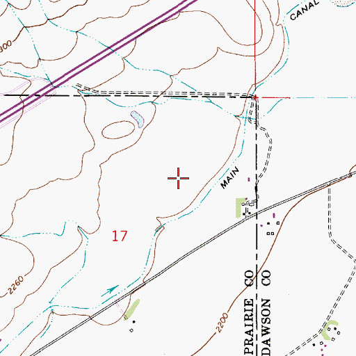Topographic Map of 13N53E17ADB_01 Well, MT