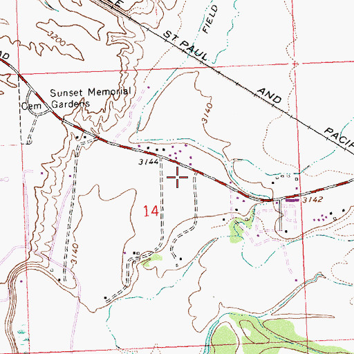 Topographic Map of 13N20W14ACCA01 Well, MT