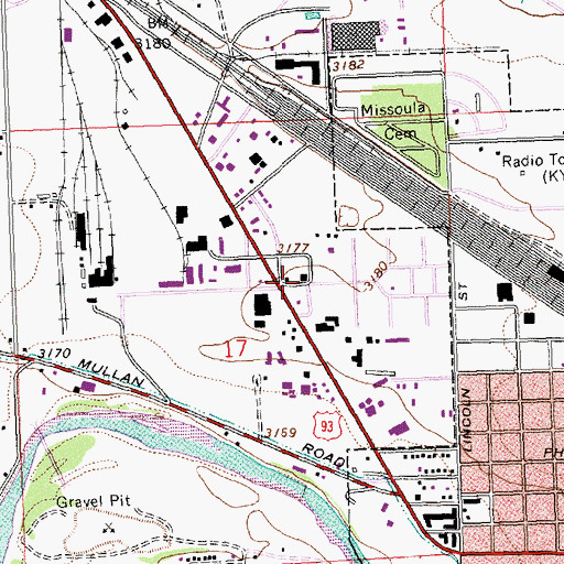 Topographic Map of 13N19W17AC__01 Well, MT