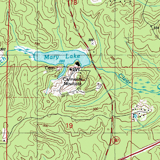 Topographic Map of Mary Lake, AR